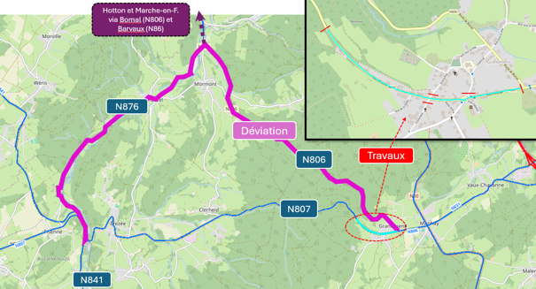 N807 – Manhay : Lancement d’un chantier de réhabilitation de revêtement à Grandmenil