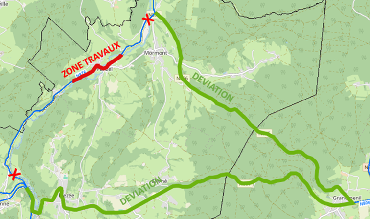 N876 – Fanzel :  Fermeture pour la réhabilitation du revêtement