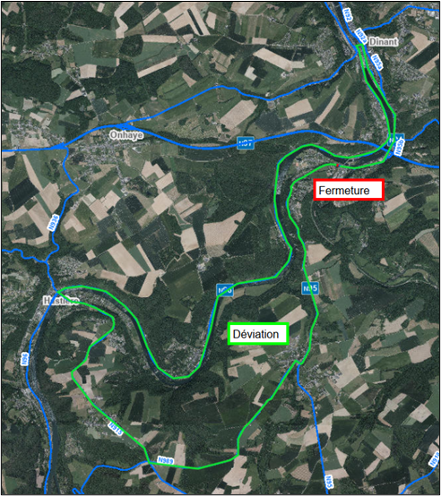 N95 - Anseremme :  Lancement d’un chantier de réhabilitation à l’entrée de la ville du 04/05/2026 au 08/05/2026